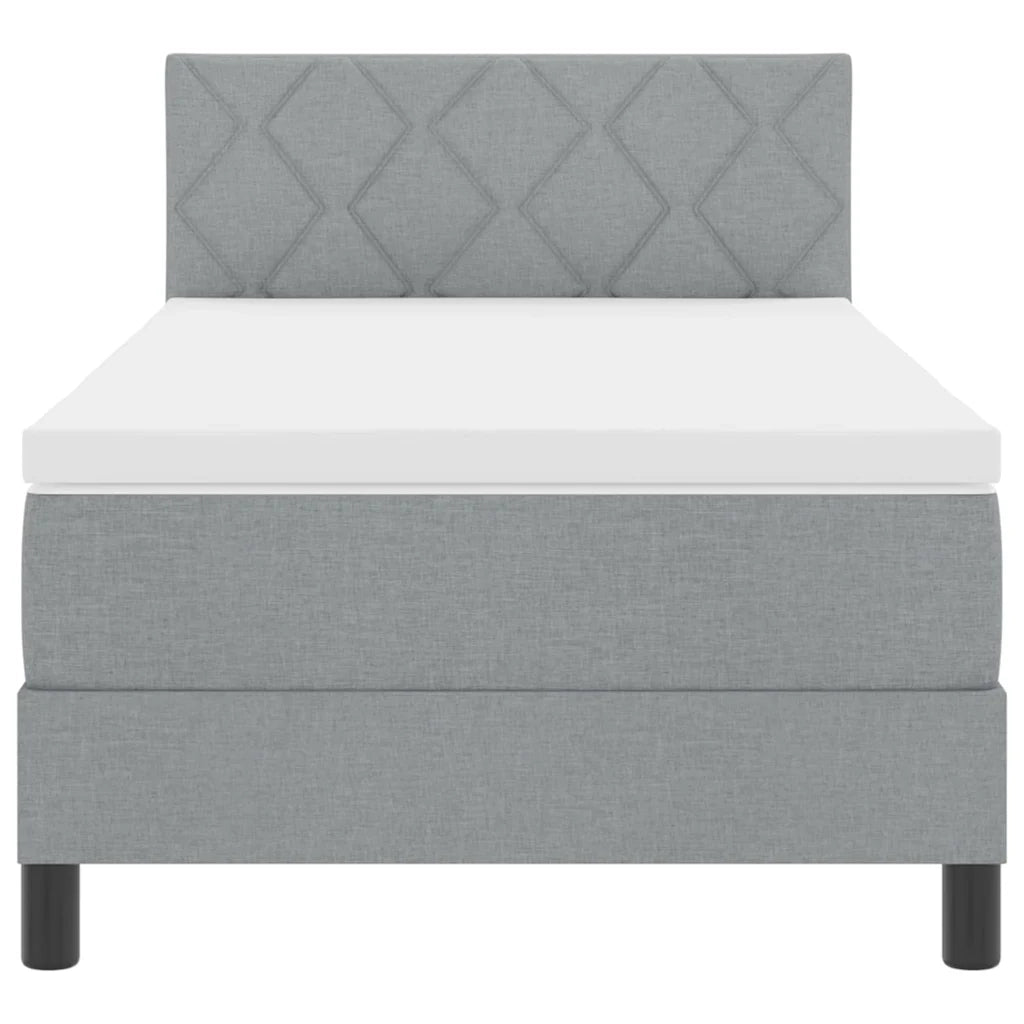 Letto a molle con materasso Grigio chiaro 90 x 200 cm Tessuto 3342254