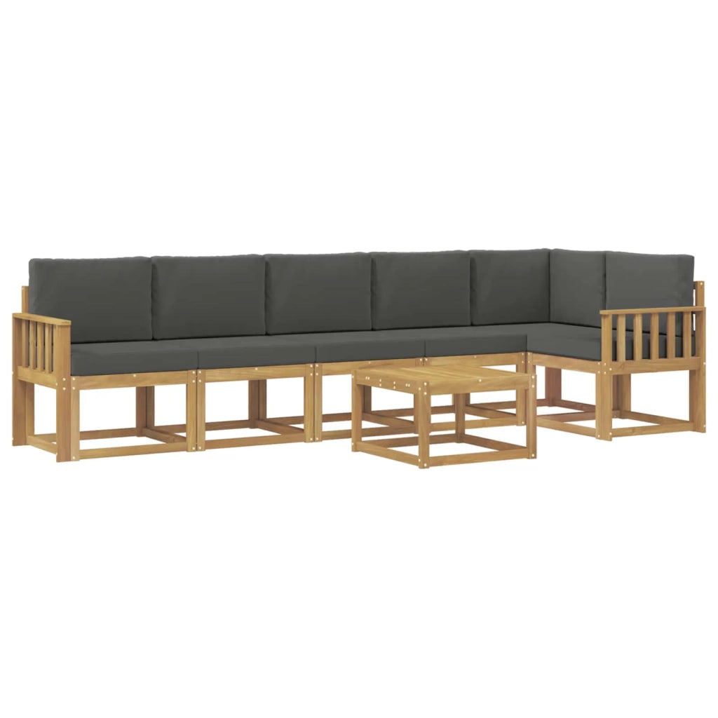 Set di divani da esterno 7 pz Bianco e Antracite Poliestere 3387731