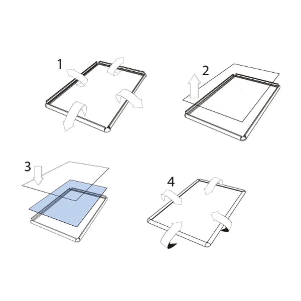 Cornice a scatto 100 x 140 profilo 32 mm angolo tondo
