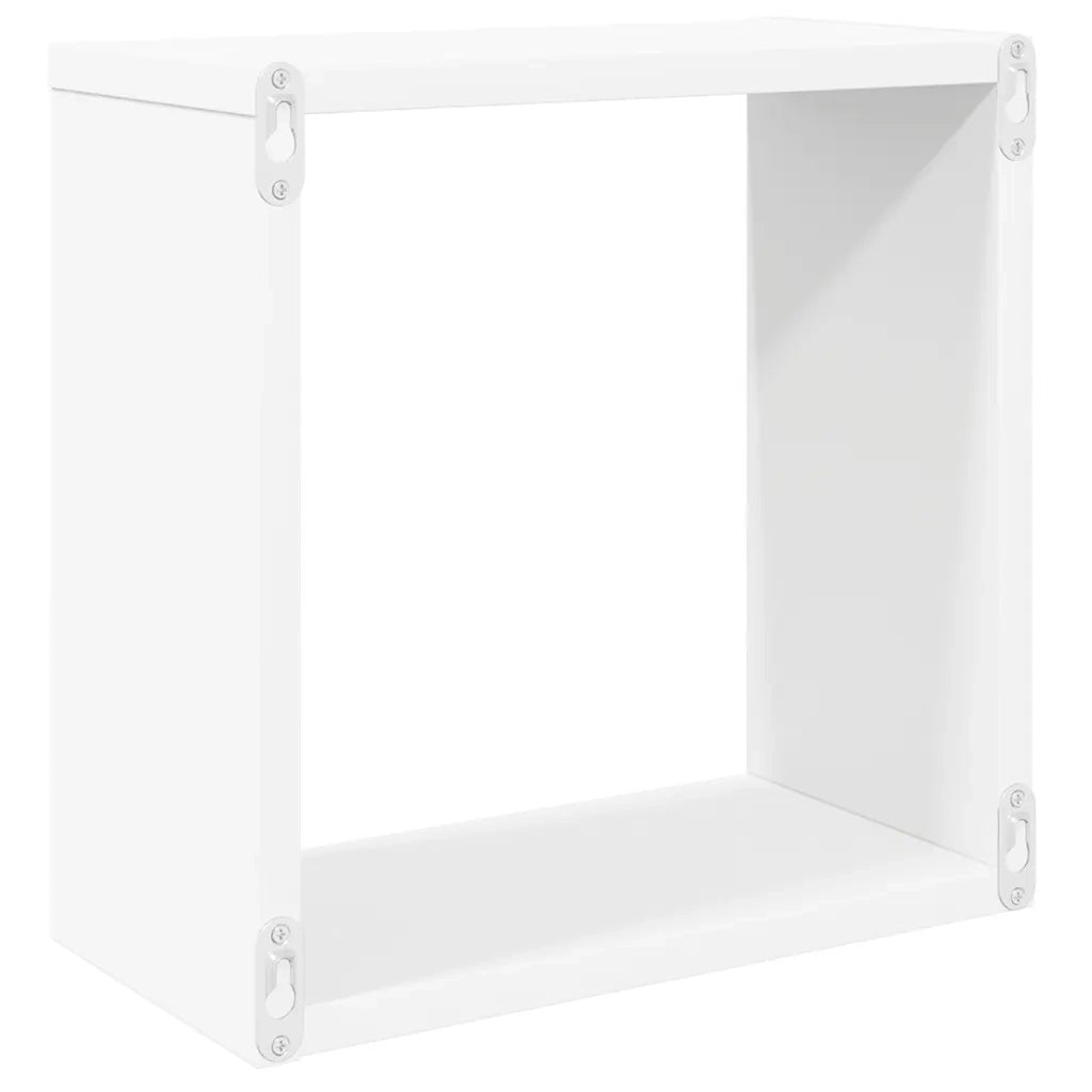 4 pz Mensole Parete | Mensola sospesa a Cubo Bianche 30x15x30 cm