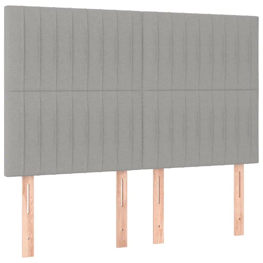 Testiera-Testata Decorativa Grigio Chiaro 144x5x118/128 cm Tessuto 967316