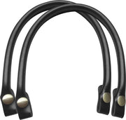 Griffe di sostituzione per borse - 2 cinture in pelle - pelle PU - pulsante regolabile - sostituzione borsa - 40 cm nero