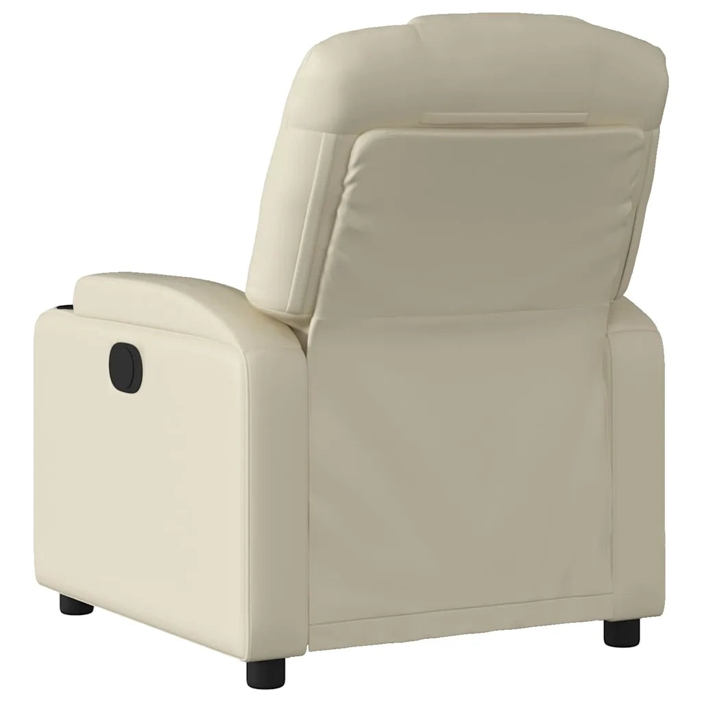 Poltrona | Sedia Relax Reclinabile Crema in Similpelle