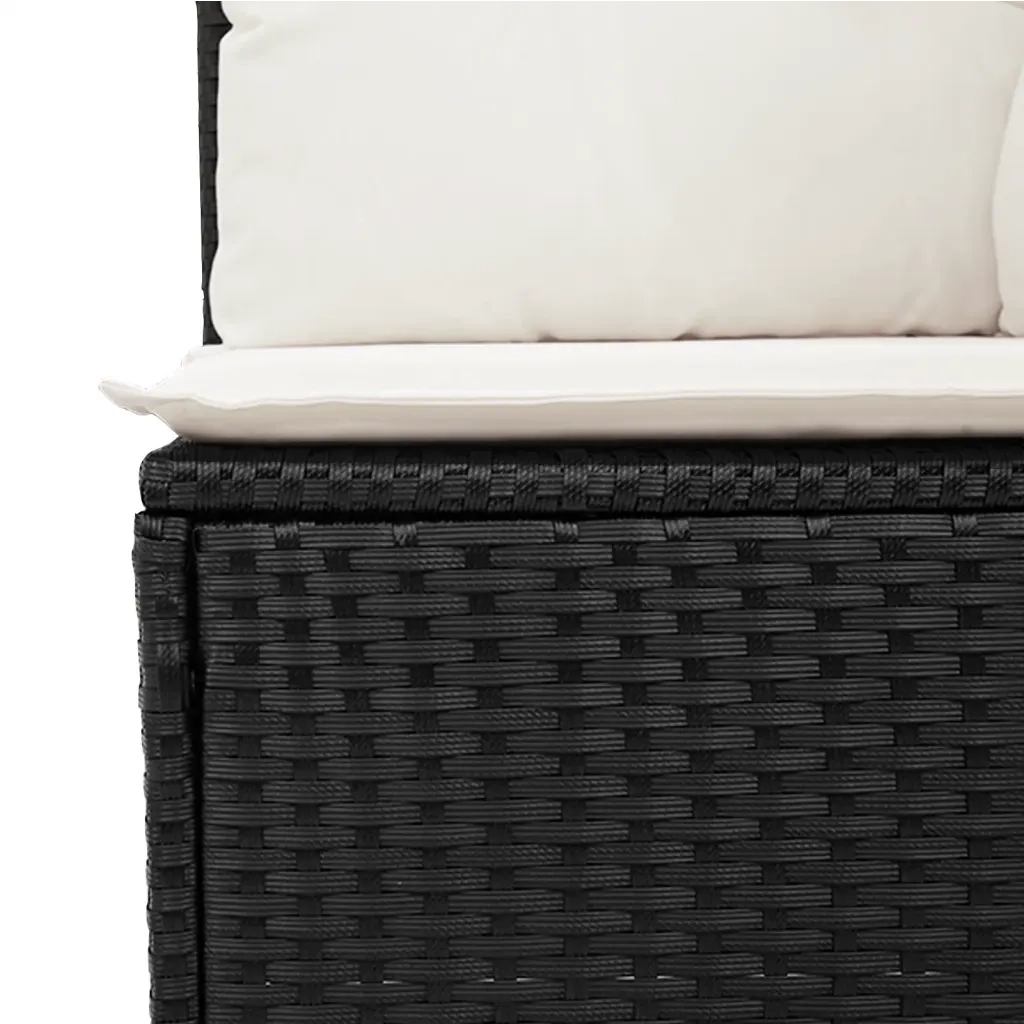 Set Divani da Giardino con Cuscini 7pz Nero Polyrattan 3226189