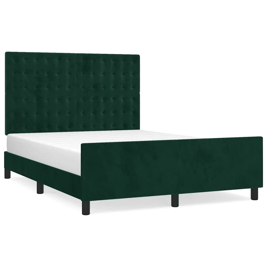 Giroletto senza Materasso Verde Scuro 140x200 cm in Velluto 3126004