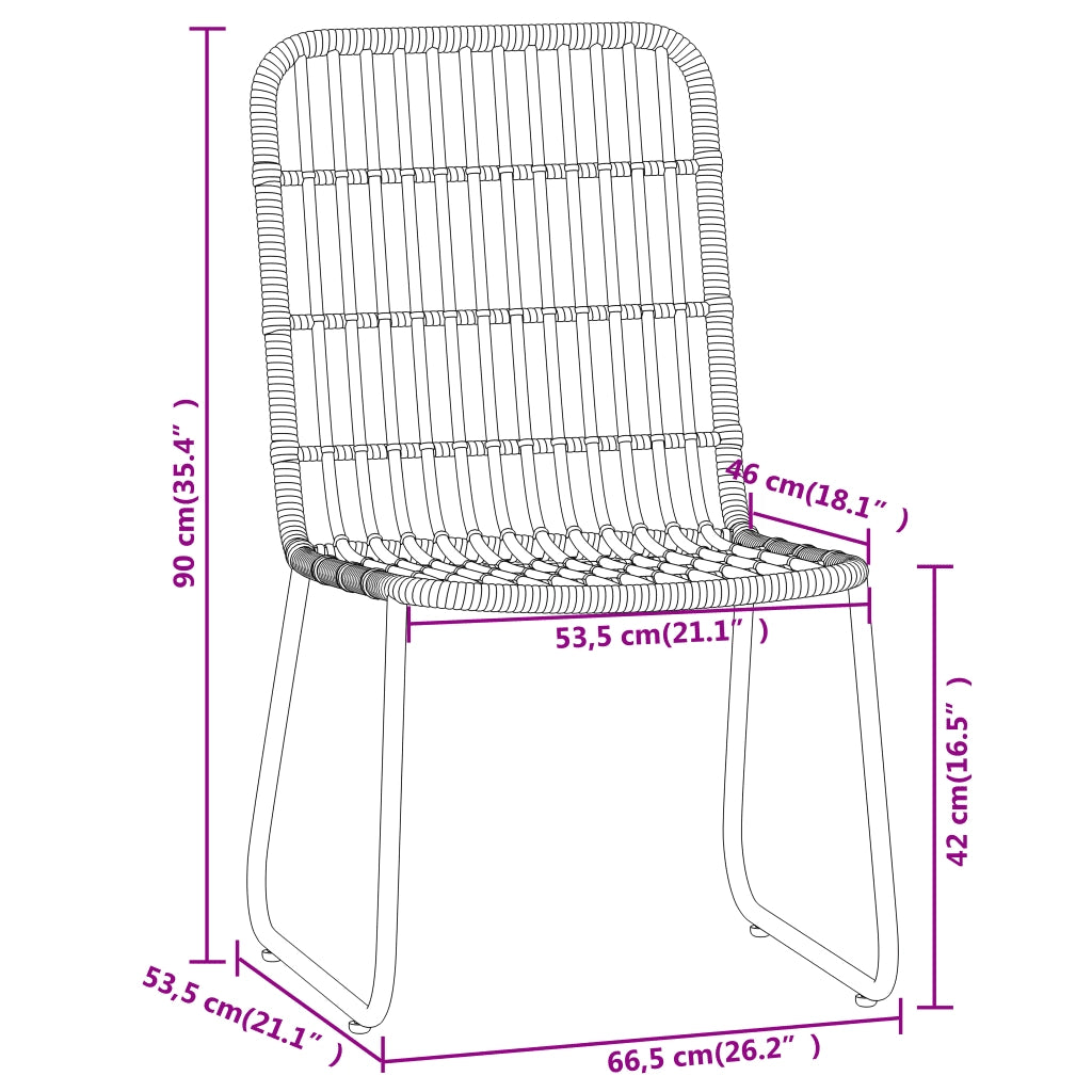 Set da Pranzo da Giardino 3 pz Nero 3099167