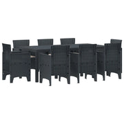 Set da Pranzo per Giardino 9 pcs Antracite Polipropilene