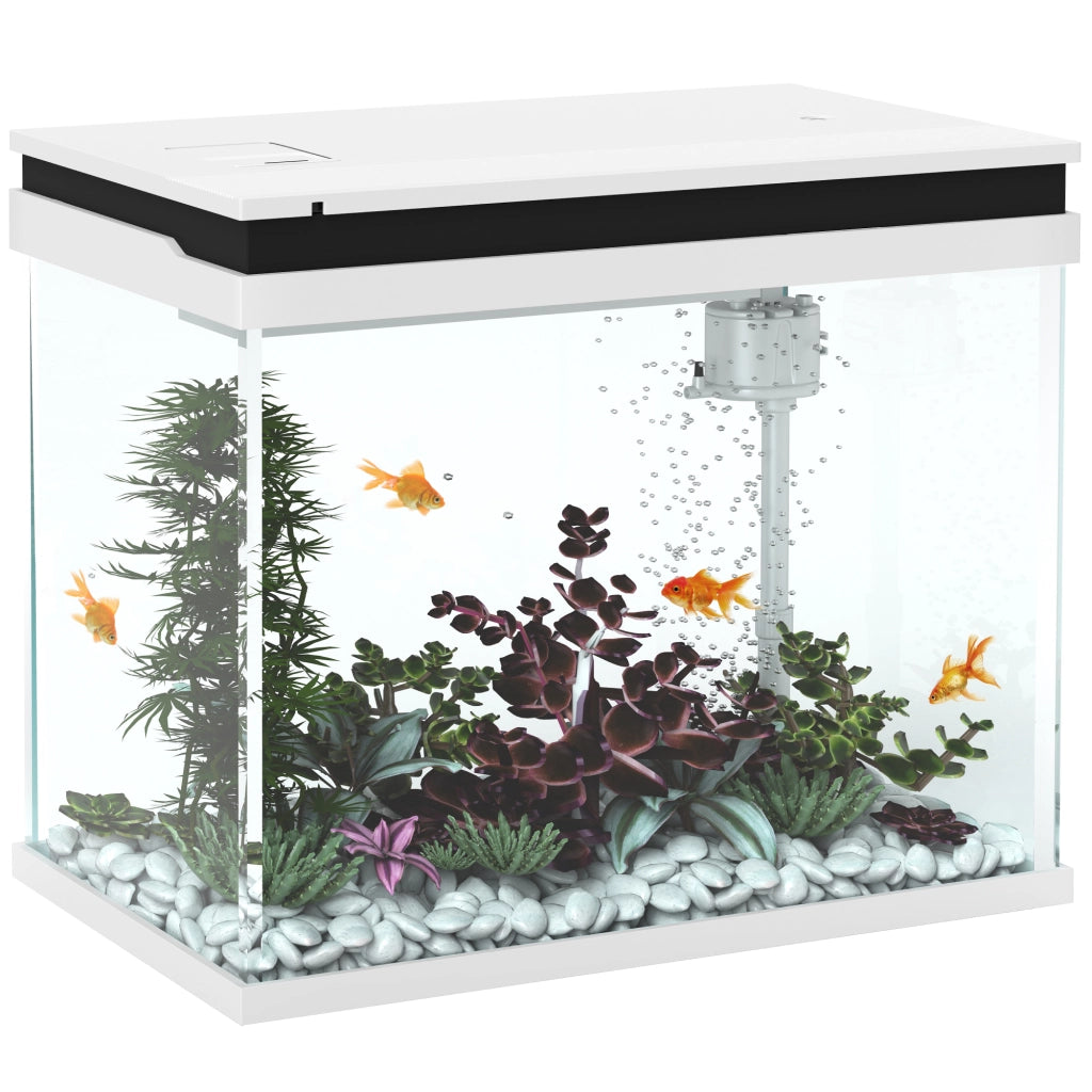 Acquario in vetro 41L ¨C Xylo ¨C con filtro, LED, pompa, bianco