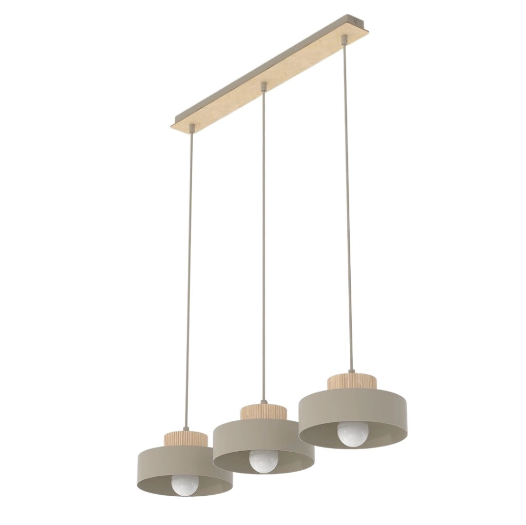 Lampada sospesa KIVI japandi beige 3xE27 Emibig