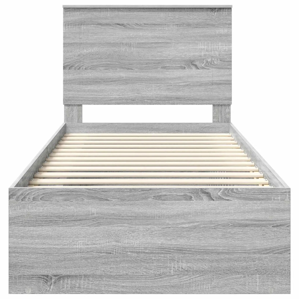 Struttura del letto Grigio Sonoma 90 x 190 cm Pino massello 3409404