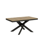 Tavolo allungabile 160/420x90 cm Volantis Evolution colore quercia natura telaio e gambe antracite