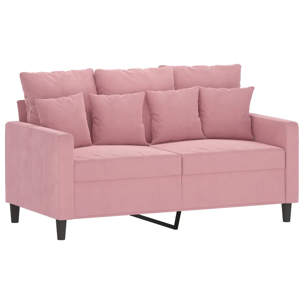 Set di Divani 3 pz con Cuscini rosa in Velluto