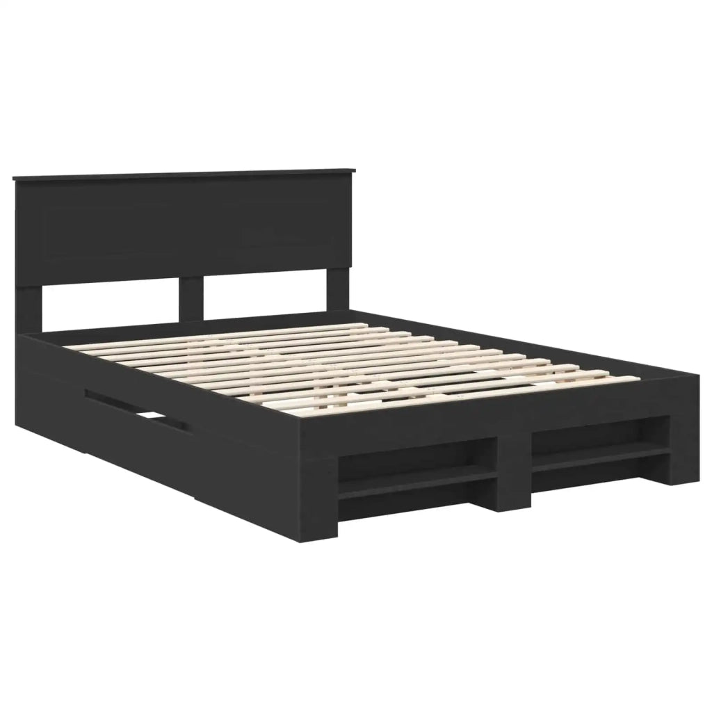 Struttura del letto Nero 140 x 200 cm Legno multistrato 3408754
