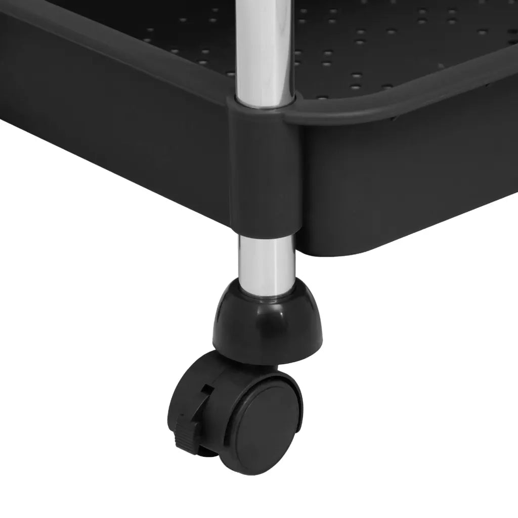 Carrello da Cucina 5 Ripiani-Scaffale per Cucina Nero 42x29x128 cm Ferro e ABS