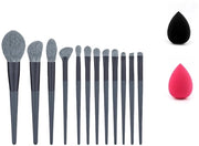 Set di pennelli per trucco professionale - 12 pezzi - blu - sintetico
