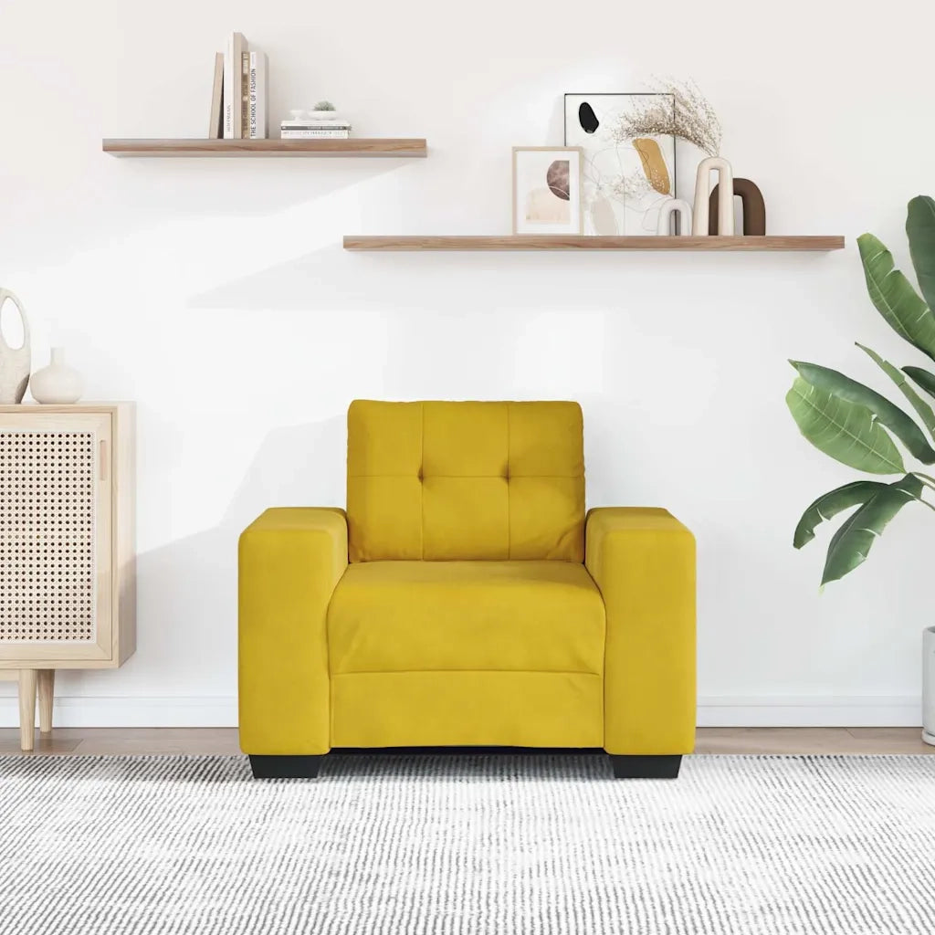 Divano Sedia Giallo 100x78x80 cm Velluto 4105104