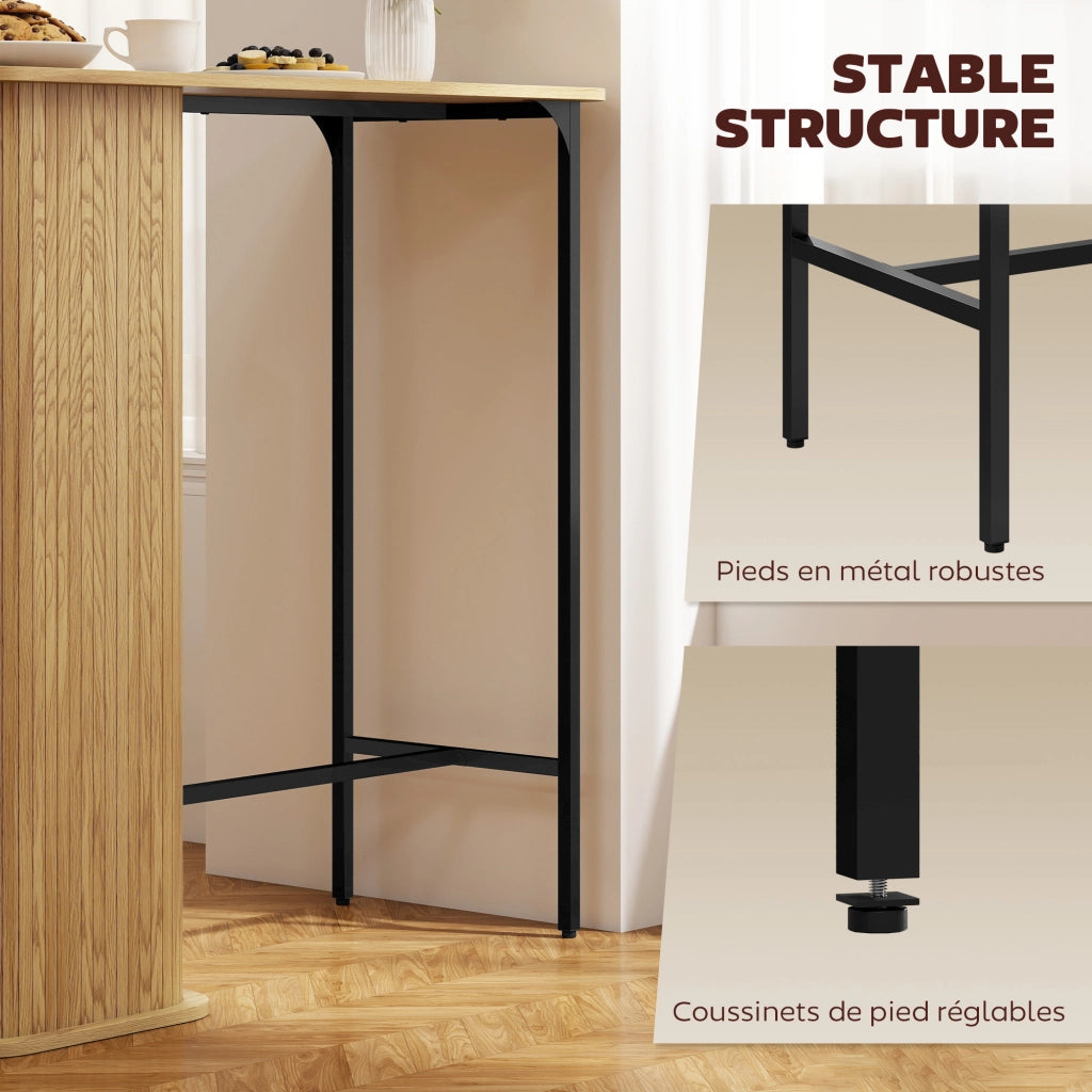 Tavolo da Bar con 3 Ripiani ¨C Zephmum ¨C Legno Naturale 112x50x106cm