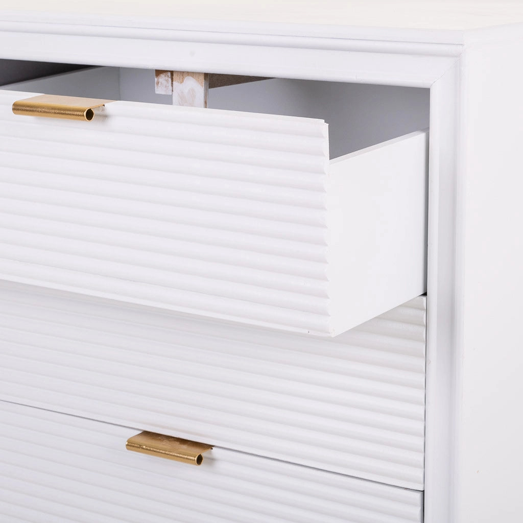 Credenza in legno bianco 145x42x71,5h