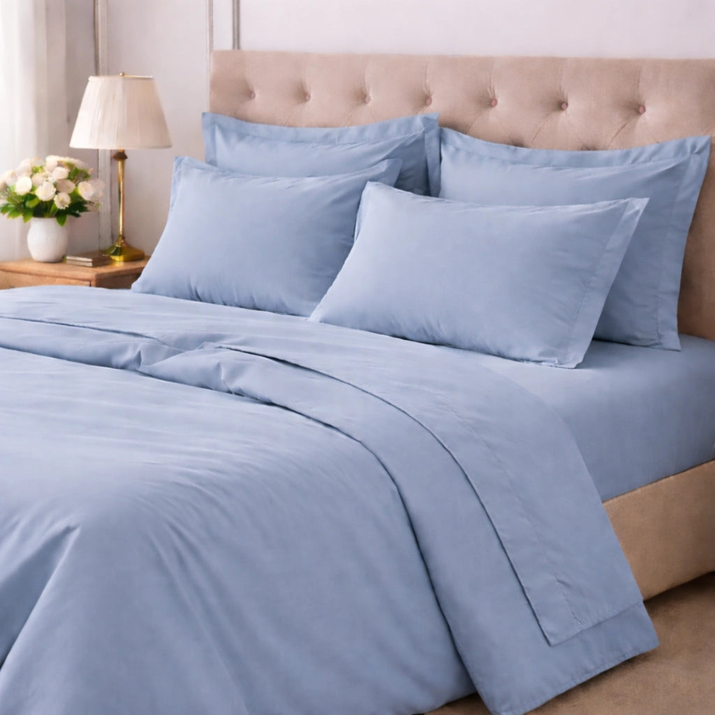 Rotira, set Completo Letto Piazza e Mezza in Cotone, blu Cadetto