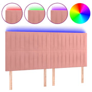 Testiera | Testata a LED Rosa 160x5x118/128 cm in Velluto