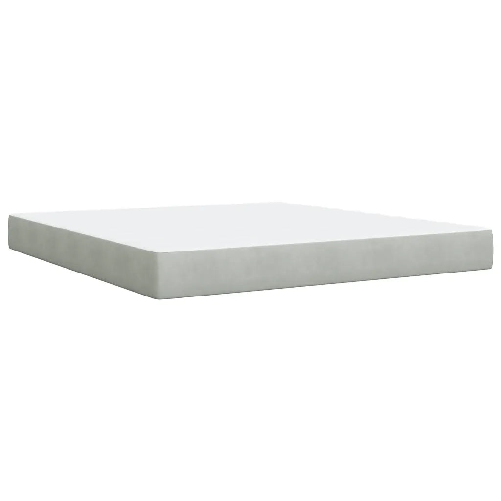 Giroletto a Molle con Materasso Grigio Chiaro 180x200cm Velluto 3293272