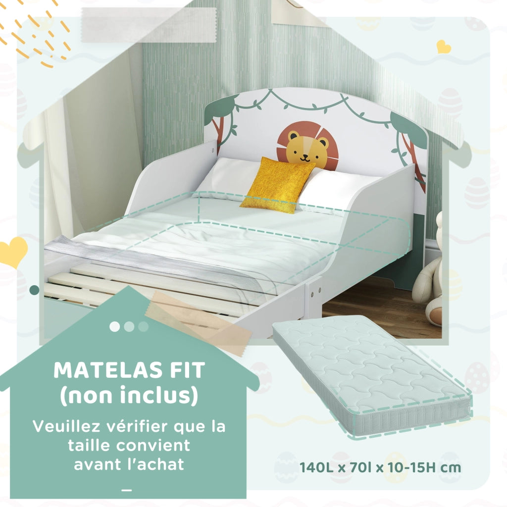 Letto singolo con contenitore ¨C Xylo ¨C 70x140 cm verde con barriera sicurezza