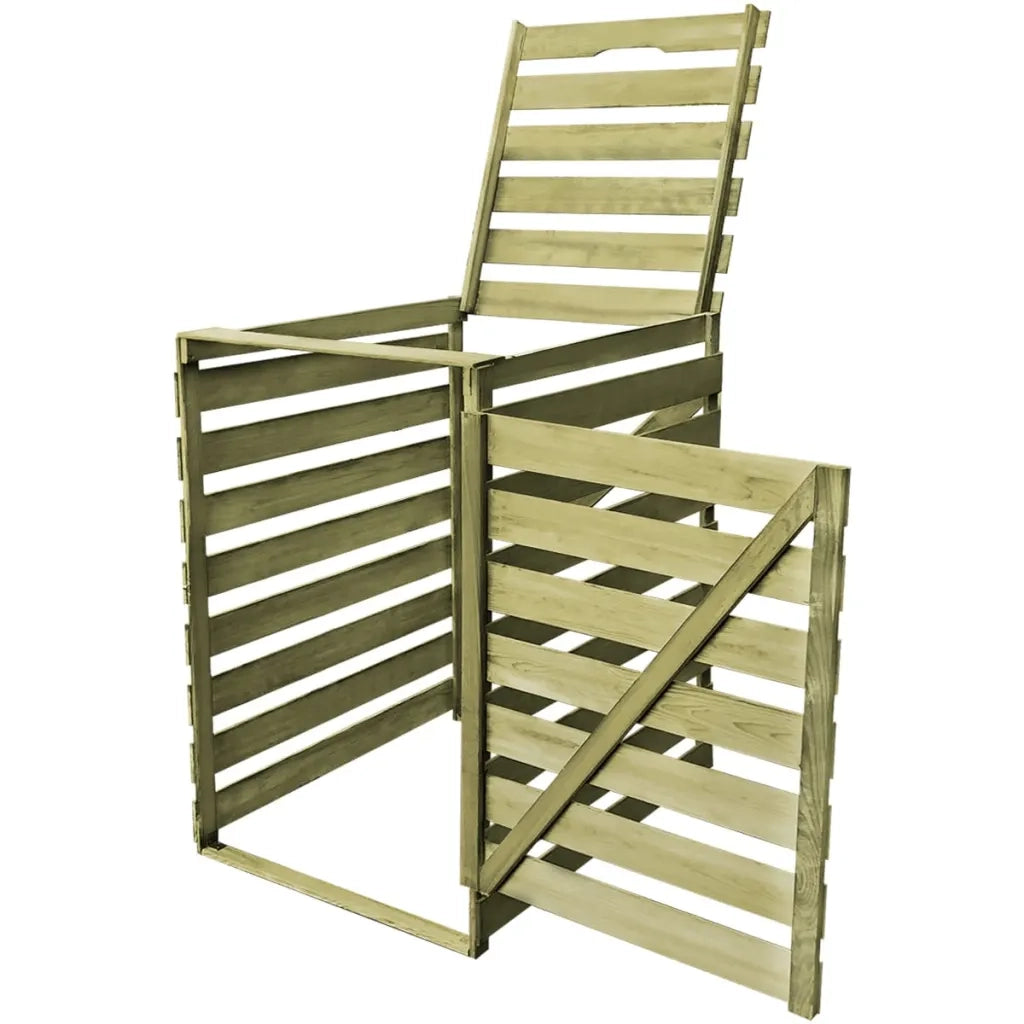 Copribidone per Spazzatura Singolo 240 L in Legno Impregnato 42269