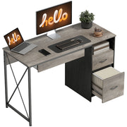 Scrivania computer con cassetti e ripiano tastiera ¨C Xylo ¨C 120x50cm grigio