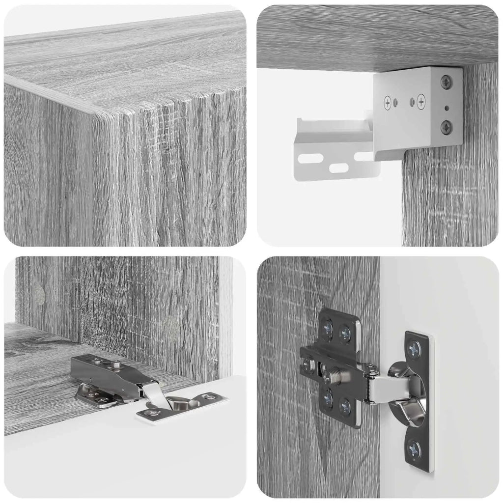 Set di Mobiletto da TV a Parete 4 pz | Armadietto TV | Mobile Porta TV Grigio Sonoma