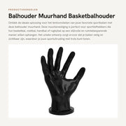 Balhouder per Parete - Sicura e Spaziale - Supporto per Pallacanestro - Pallavolo - Pallamano - Design Spazia - 22x6,5 cm - Balstandaard