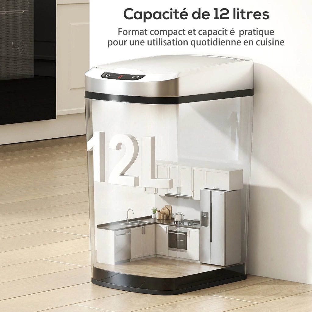 Pattumiera Automatica da Cucina con Sensore ¨C Xylo ¨C Acciaio Inox 12L 28x22x41cm Argento