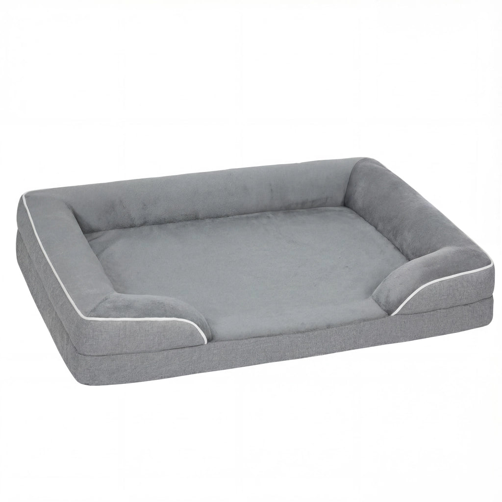 Cuccia per Cane e Gatto con Copertura Lavabile ¨C zephmum ¨C Grigio 91.5x68.5x16.5 cm
