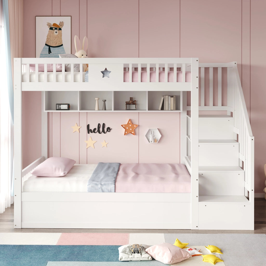 letto a castello legno bianco 140 x 200 cm