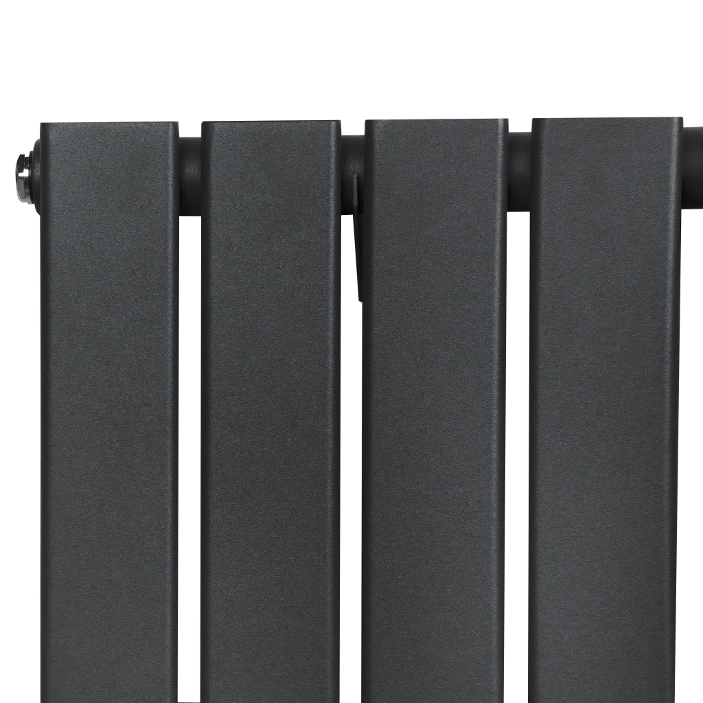 Radiatore Orizzontale 600 x 1400 mm con Valvole TRV Grigio Antracite