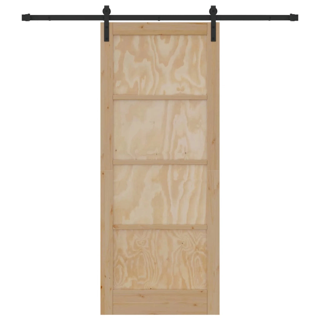 Porta scorrevole Naturale e Nero 86 x 211 cm 3445412