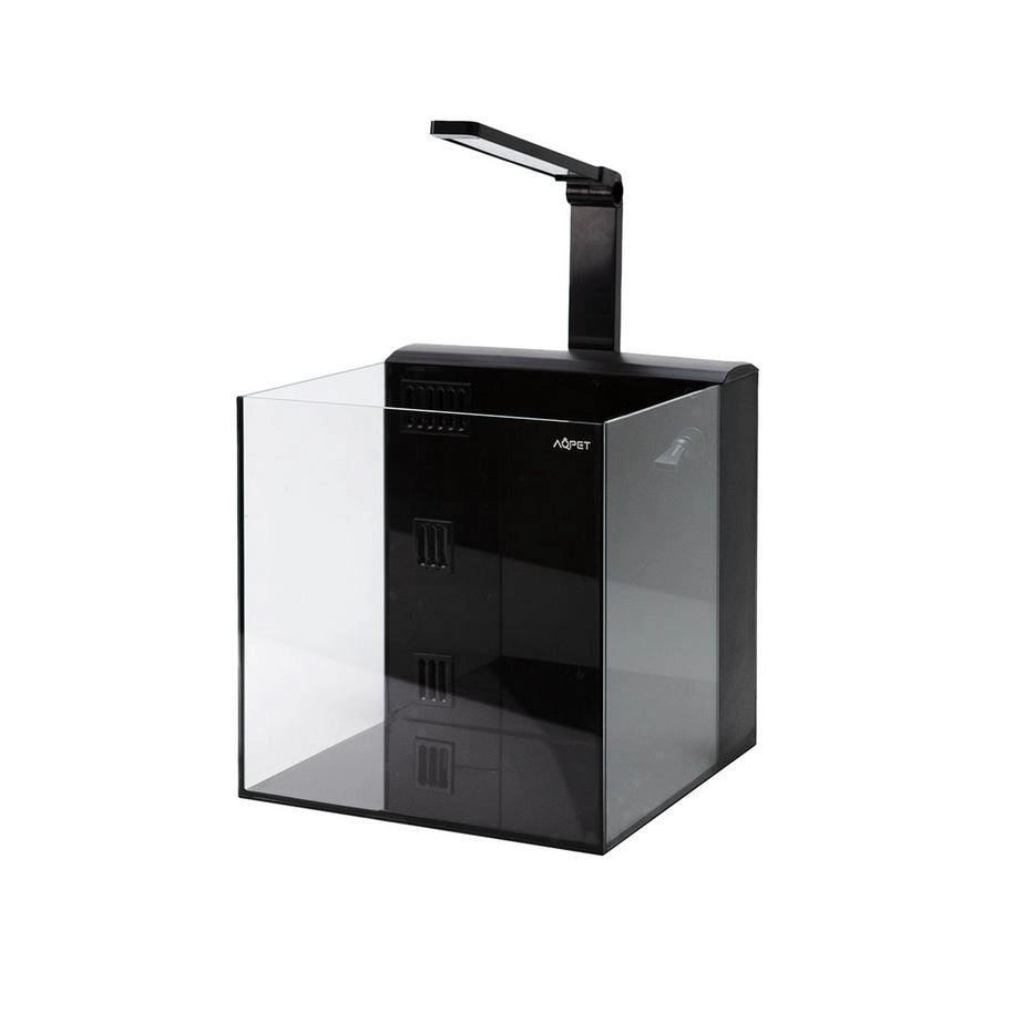 Aqpet Kubic 30 Rear Nero - vasca in vetro extrachiaro cm30×30×30h con filtro posteriore