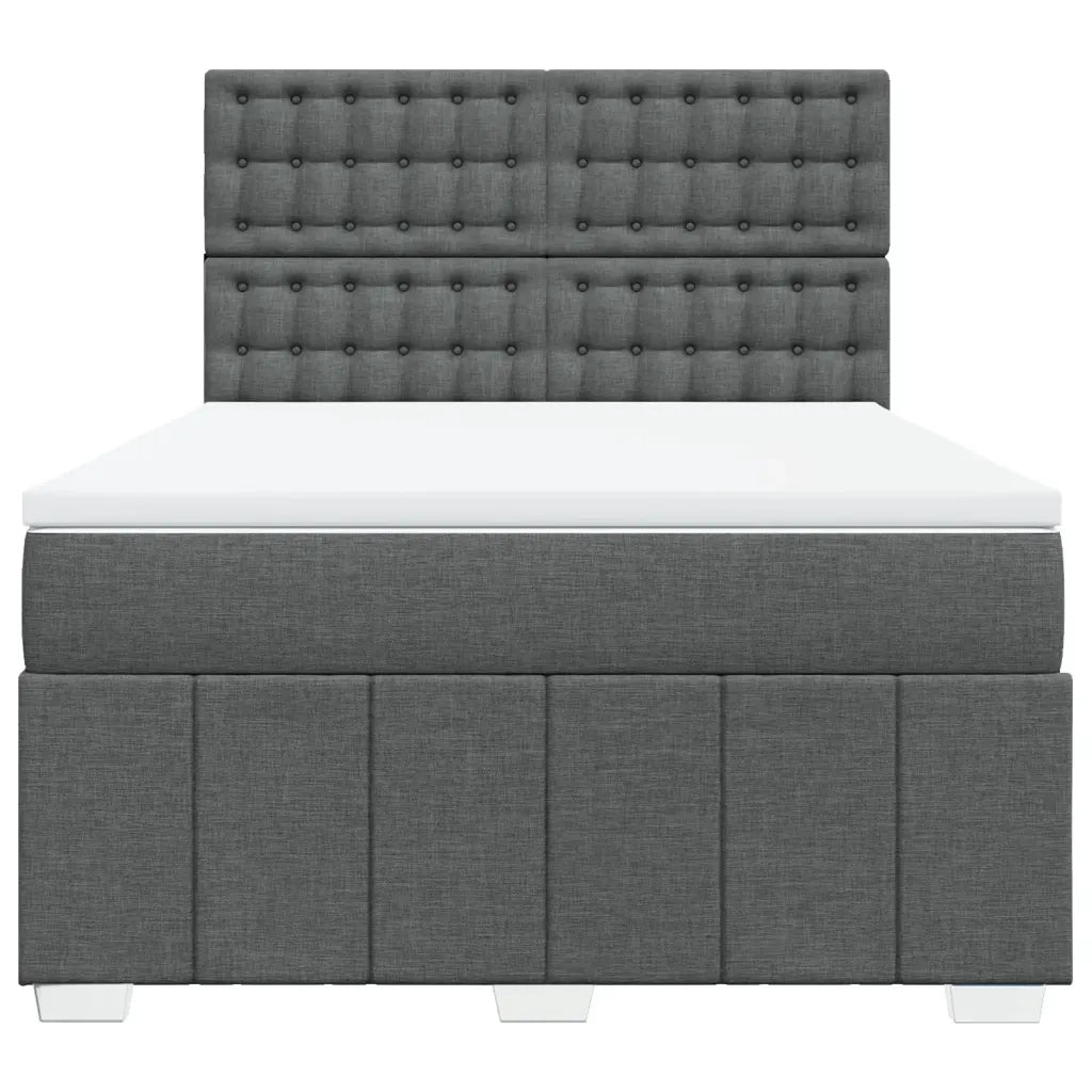 Giroletto a Molle con Materasso Grigio Scuro 140x190 cm Tessuto 3293978