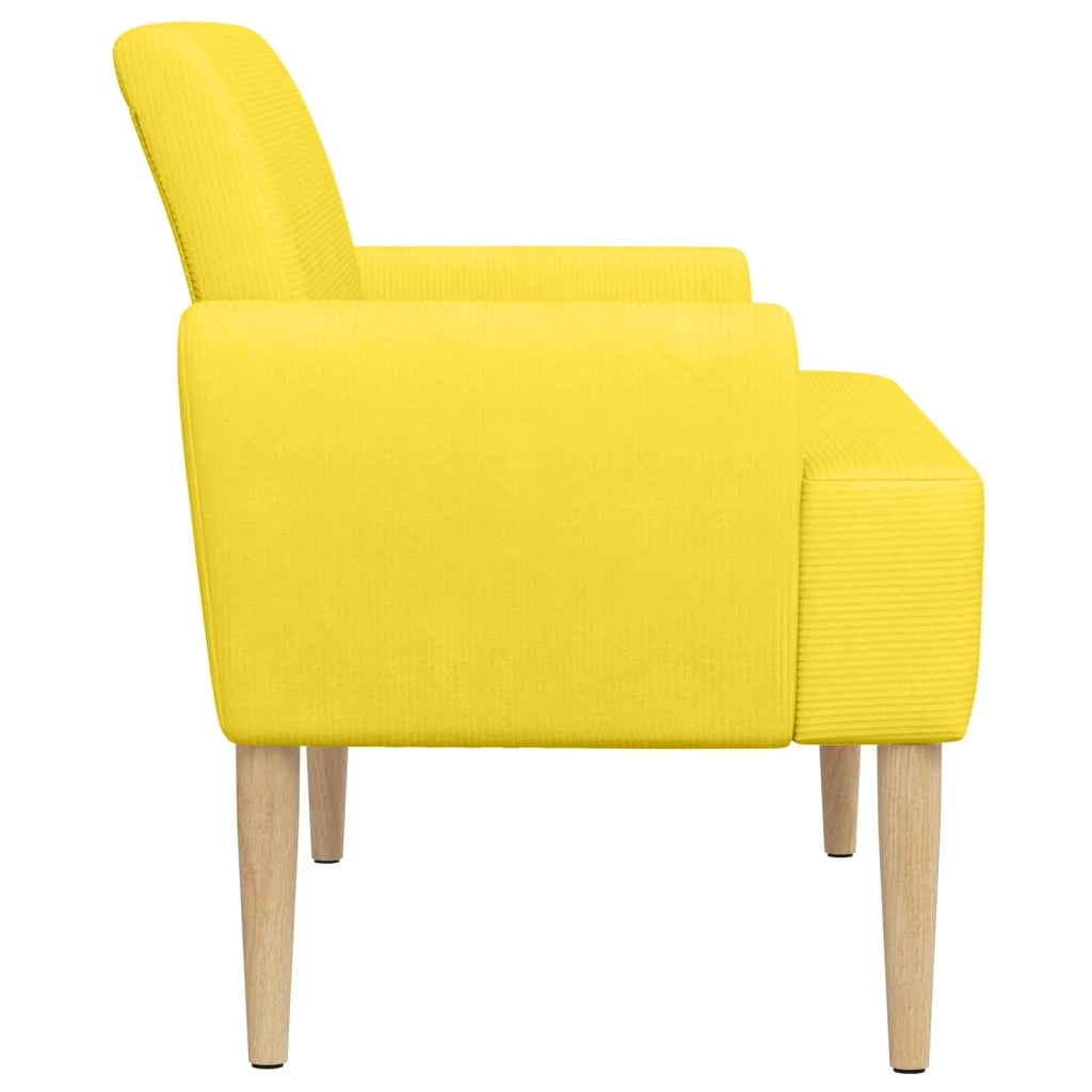 Loveseat con bottoni imbottiti Giallo Chiaro 116 x 67 x 81 cm 42041794