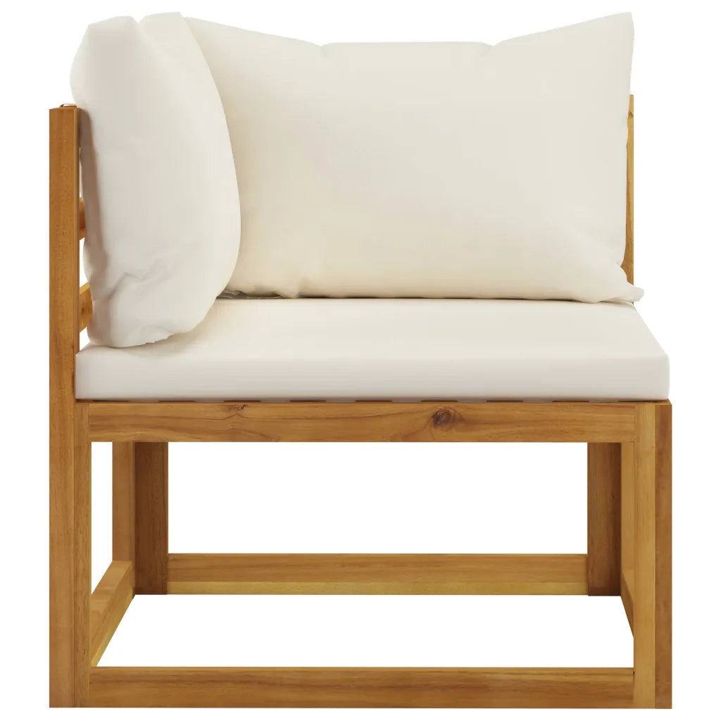 Panchina da Giardino a 2 Posti con Cuscini Bianco Crema 3068852