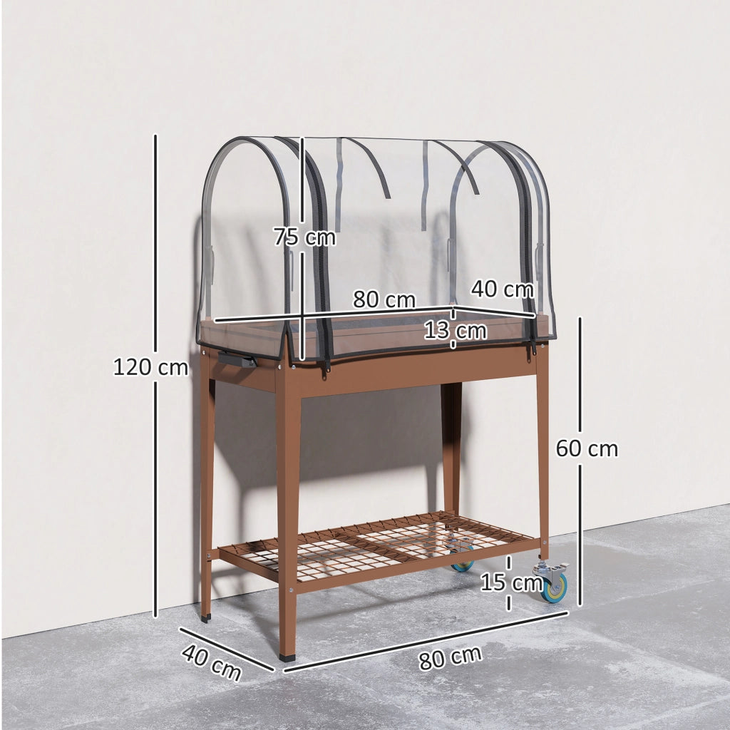 Serra da giardino con telo trasparente e scaffale ¨C Xylo ¨C 80x40x120 cm con ruote
