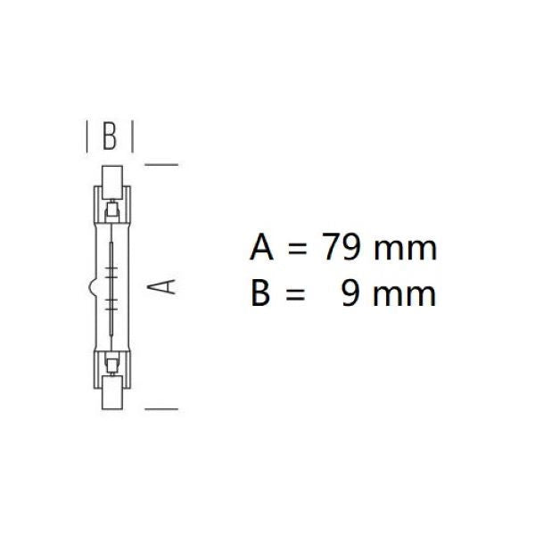 R7S LAMPADINA LINEARE ALOGENA 80W LUCE CALDA 2900K 1380 LUMEN 79 MM BOT