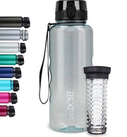 Ottima Bottiglia 1,5 Litri con Infusore per Frutta - Cristallo Claro - Senza BPA - Riciclabile - Grande Fiasco XL per Sport, Palestra, Camping, Viaggio Esterno - 720° Rotazione
