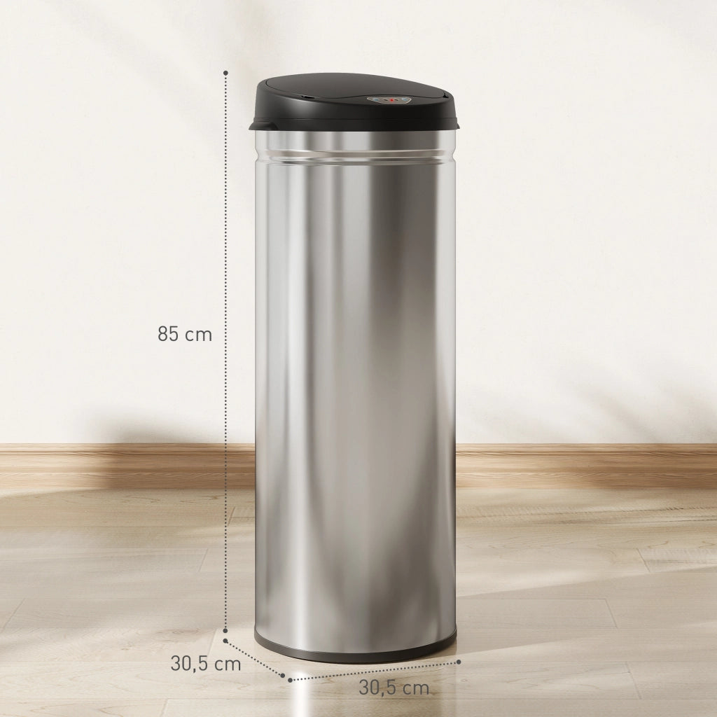 Pattumiera Cucina Automatica 50L ¨C Xylo ¨C Acciaio Inox Argento 30,5x30,5x85cm