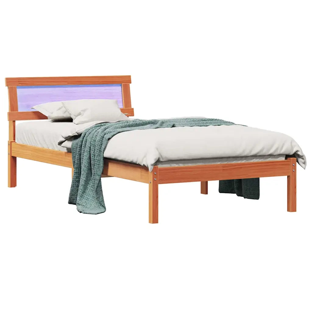 Struttura del letto Marrone cerato 90 x 190 cm Pino massello