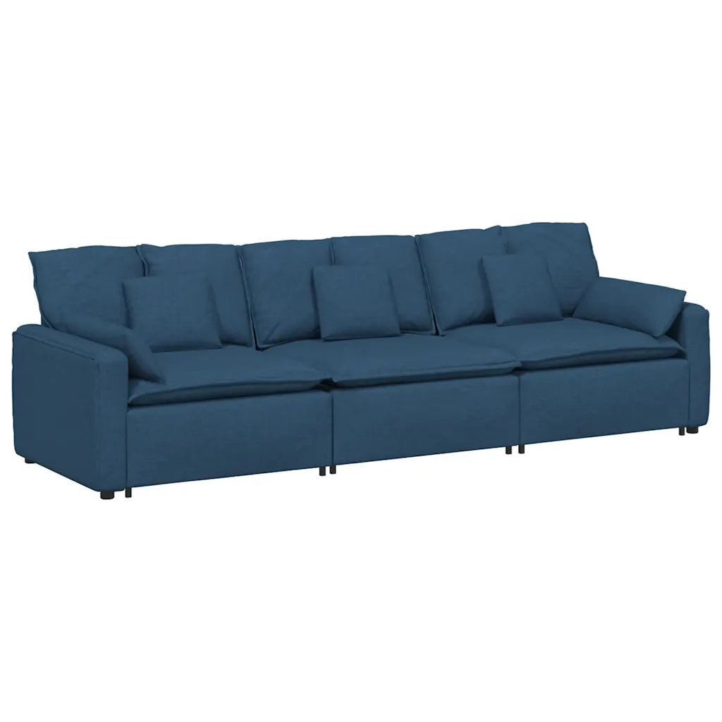 Divano Modulare con Cuscini Blu 3321094