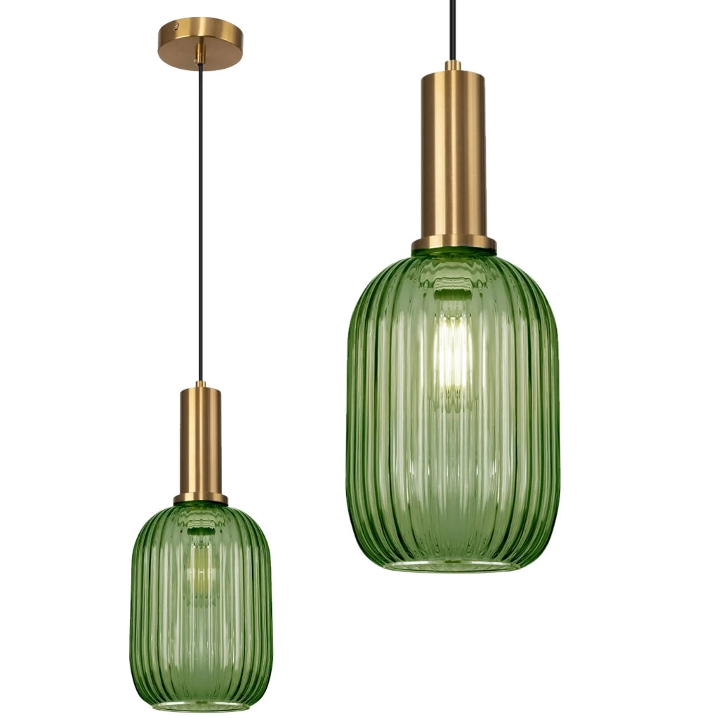 Lampada Da Soffitto Pensile Di Vetro Verde APP459-1CP
