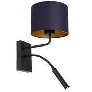 Applique Arden Luminex nera, paralume blu oro E27+G9