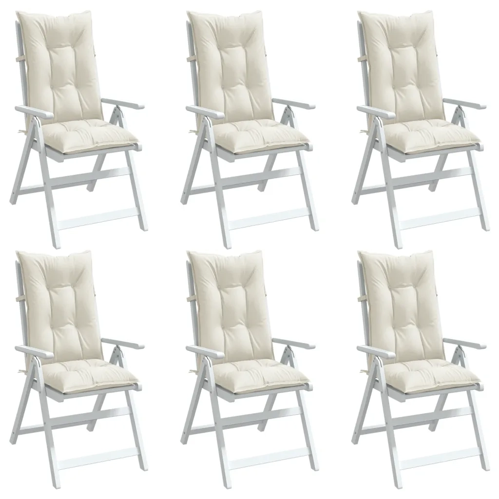 Cuscini Sedia Schiena Alta 6 Crema Mélange 120x50x7 Tessuto 4002354