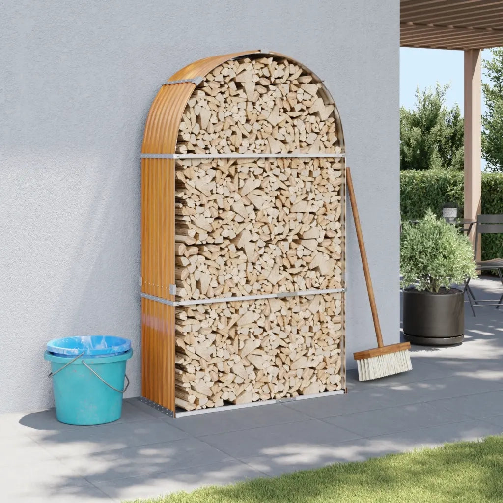 Portaceppi Effetto Legno 120x45x210 cm in Acciaio Zincato CFW2006399