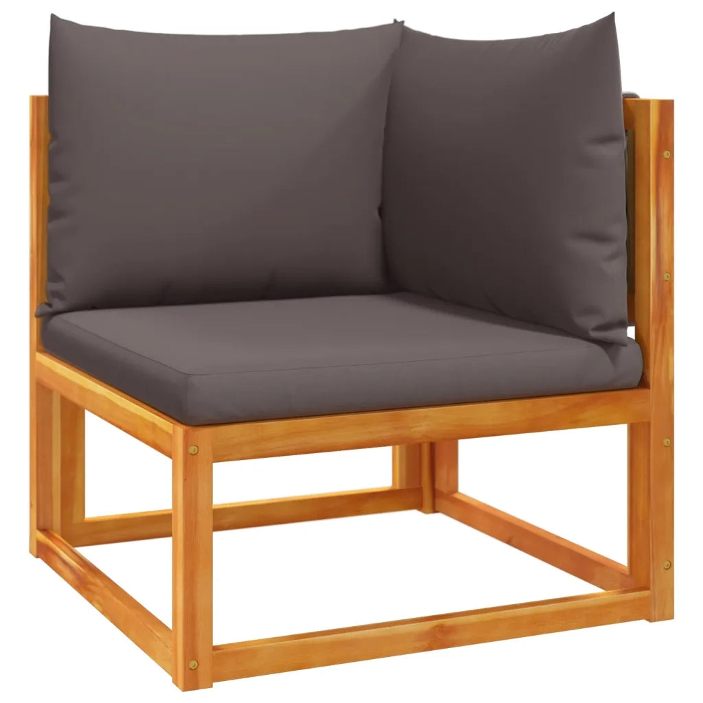 Set di divani da giardino 5 pezzi con cuscini in legno di acacia e corda